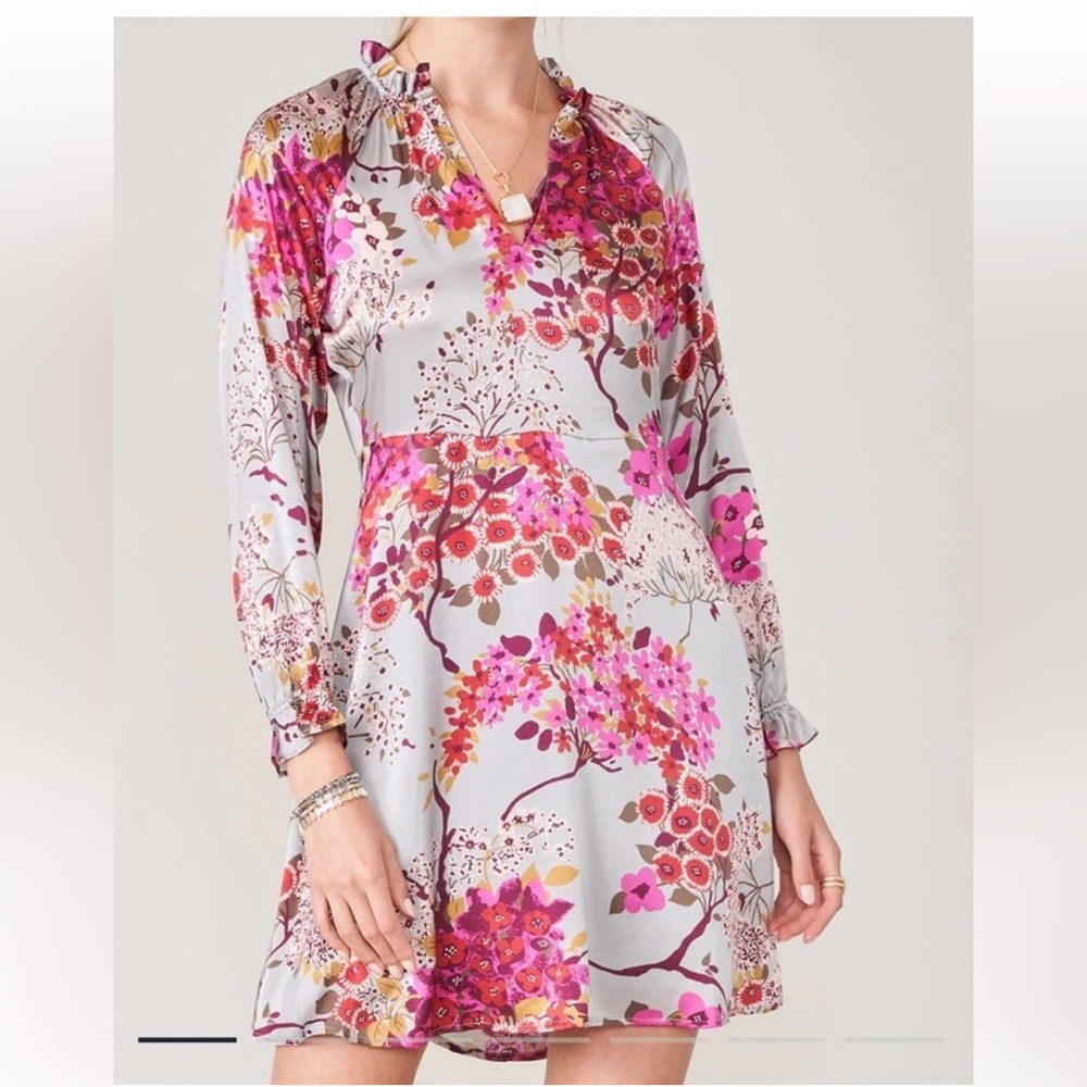 Spartina 449 Floral Pink and Silver Gray Dress L Large
EUC Looks New!